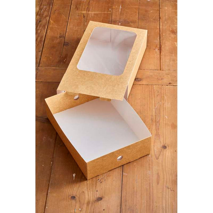 Plateau repas en carton kraft brun 450x308mm H80mm - 100Pcs