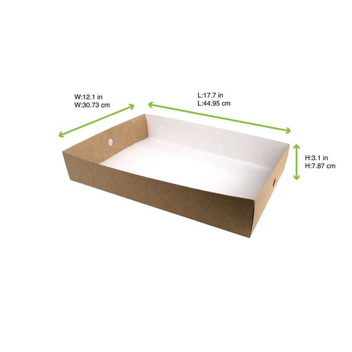 Plateau repas en carton kraft brun 450x308mm H80mm - 100Pcs