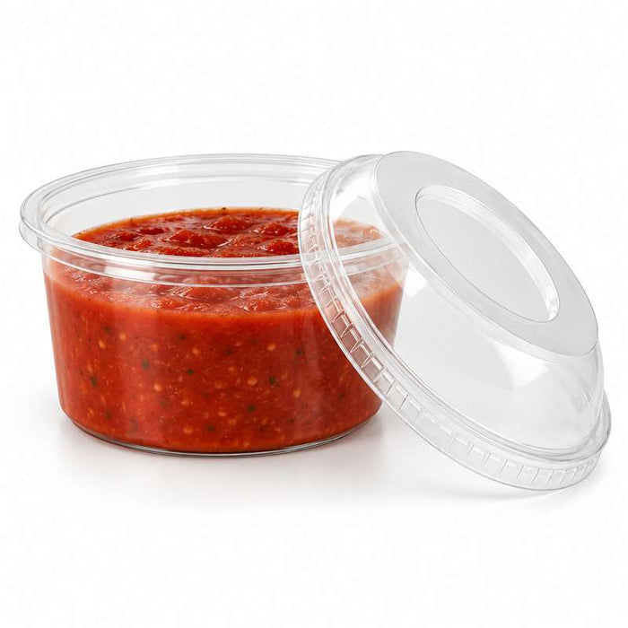 Couvercle rentrant transparent en PET Ø117mm - 500Pcs