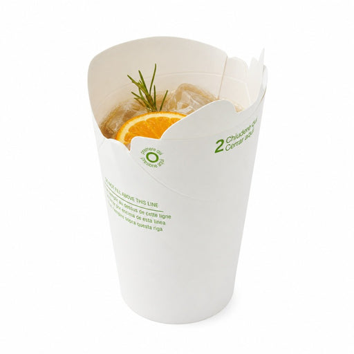 Pot Nolida blanc en carton à fermeture intégrée  H105mm 375ml - 500Pcs