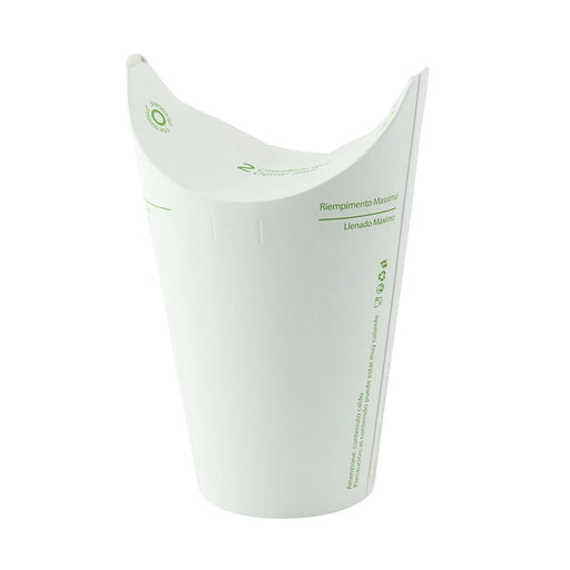 Pot Nolida blanc en carton à fermeture intégrée  H105mm 375ml - 500Pcs