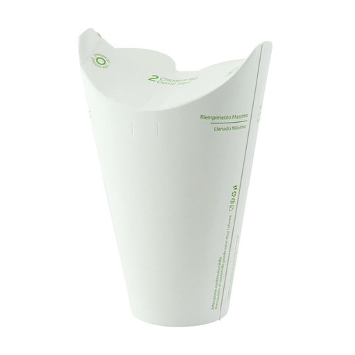 Pot Nolida blanc en carton à fermeture intégrée  H126mm 500ml - 500Pcs