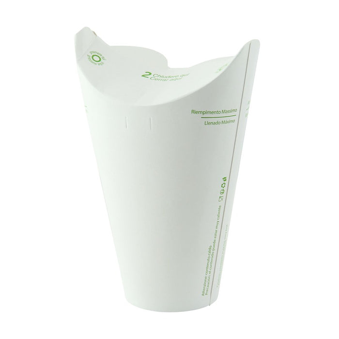Pot Nolida blanc en carton à fermeture intégrée  H126mm 500ml - 500Pcs