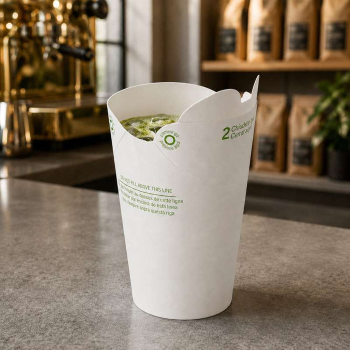 Pot Nolida blanc en carton à fermeture intégrée  H81mm 250ml - 500Pcs