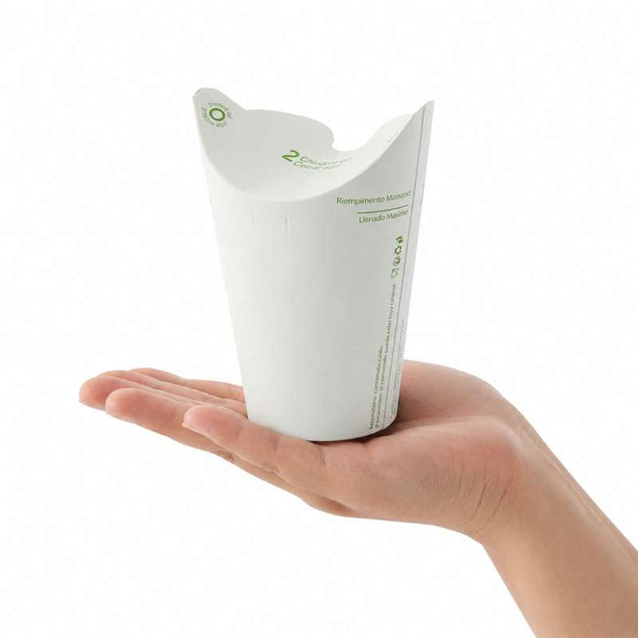 Pot Nolida blanc en carton à fermeture intégrée  H81mm 250ml - 500Pcs