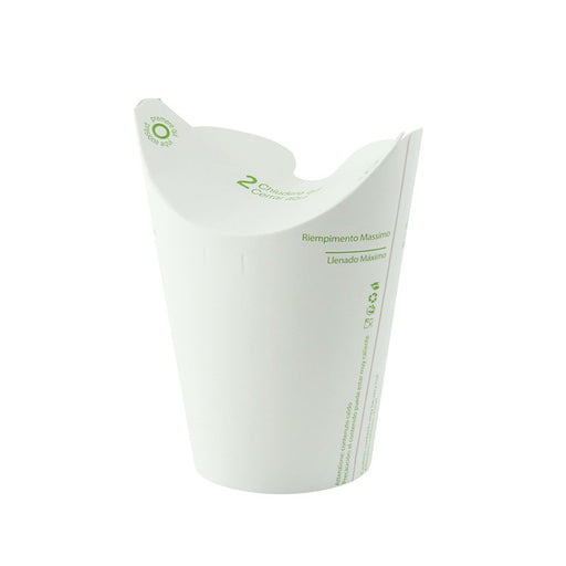 Pot Nolida blanc en carton à fermeture intégrée  H81mm 250ml - 500Pcs
