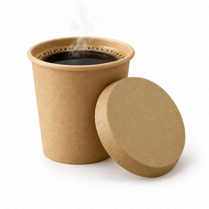 Couvercle plat en carton kraft chaud et froid Ø62mm - 1000Pcs