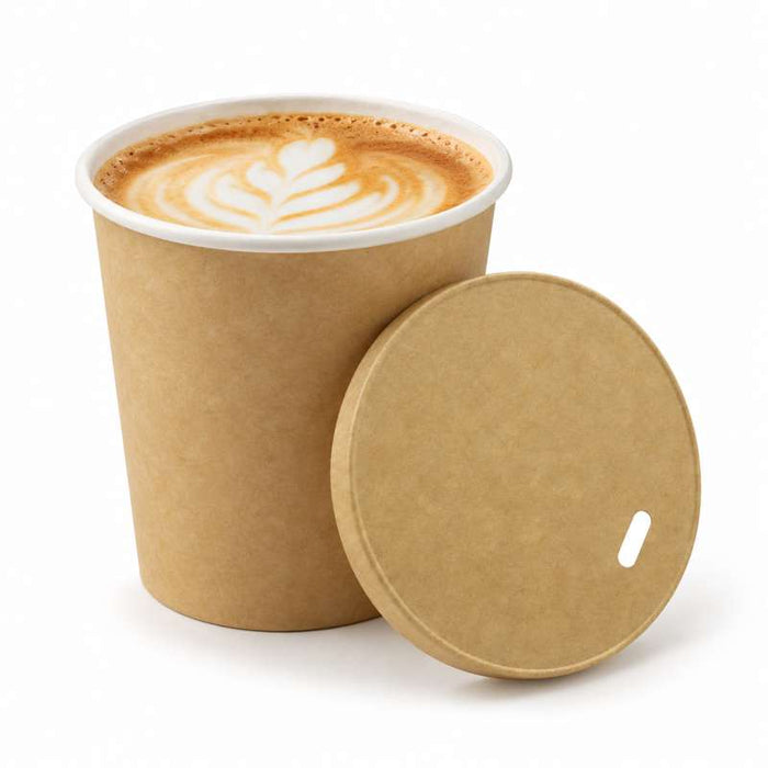 Couvercle en carton kraft pour boissons chaudes et froides Ø80mm - 1000Pcs
