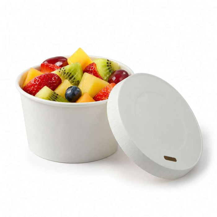 Couvercle en carton blanc percé pour chaud et froid Ø80mm - 1000Pcs