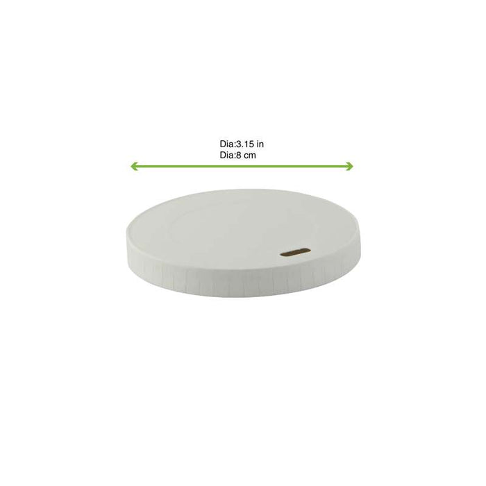 Couvercle plat en carton blanc sans plastique Ø80mm - 1000Pcs