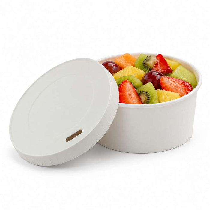 Couvercle plat en carton blanc sans plastique Ø80mm - 1000Pcs