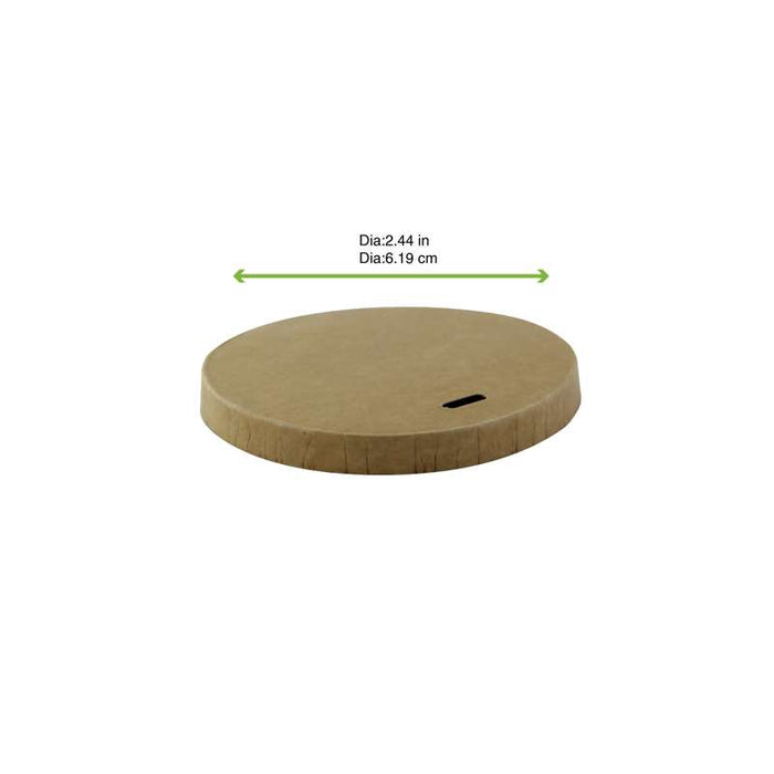 Couvercle plat brun en carton kraft sans matière plastique, Waterbased  H10mm-1000Pcs
