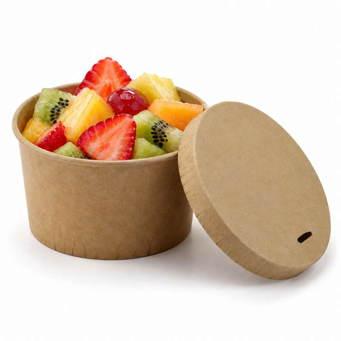Couvercle plat brun en carton kraft sans matière plastique, Waterbased  H10mm-1000Pcs