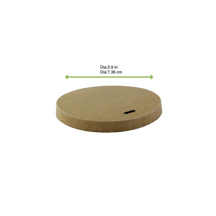 Couvercle plat brun en carton kraft sans matière plastique, Waterbased  H12mm-1000Pcs