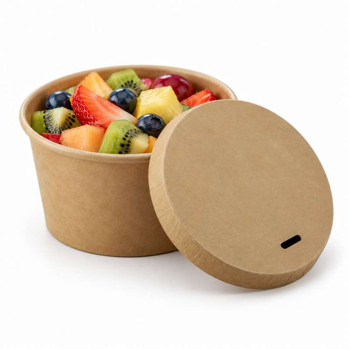 Couvercle plat en carton kraft sans plastique Ø80mm - 1000Pcs