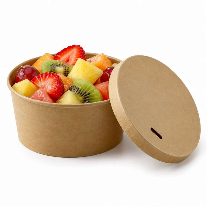 Couvercle plat en carton brun sans plastique Ø90mm - 1000Pcs