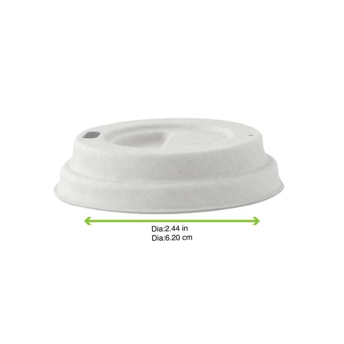 Couvercle dôme en pulpe avec bec verseur Ø62mm H23mm - 2000Pcs