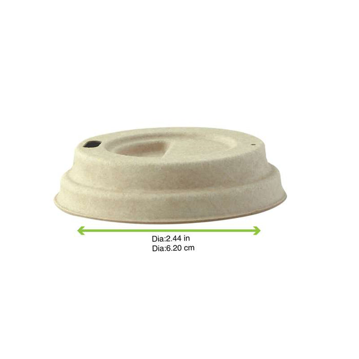 Couvercle dôme en pulpe brune avec bec verseur Ø62mm H23mm - 2000Pcs