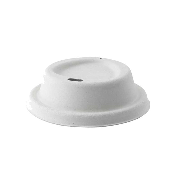 Couvercle dôme blanc en pulpe avec bec verseur Ø85mm H23mm - 1000Pcs