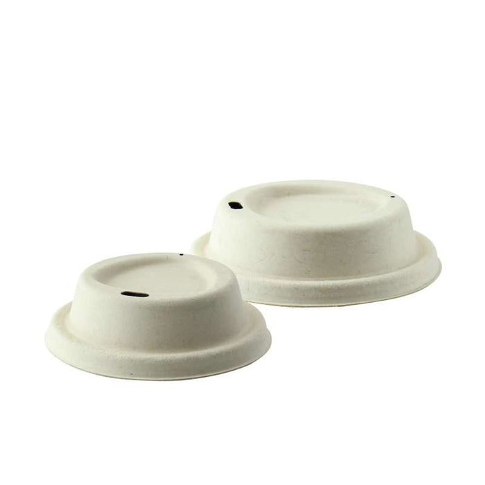 Couvercle dôme brun en pulpe avec bec verseur Ø85mm H23mm - 1000Pcs