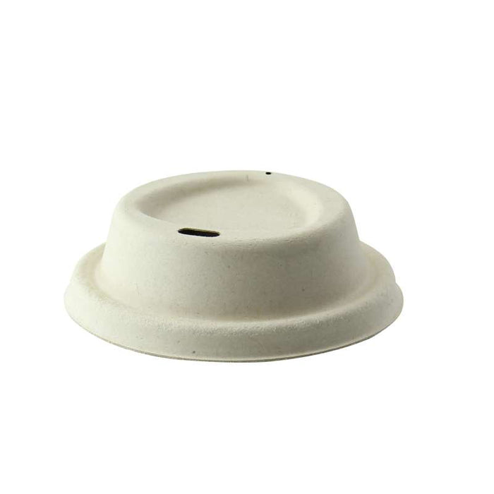 Couvercle dôme brun en pulpe avec bec verseur Ø85mm H23mm - 1000Pcs