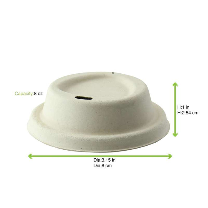 Couvercle dôme brun en pulpe avec bec verseur Ø85mm H23mm - 1000Pcs