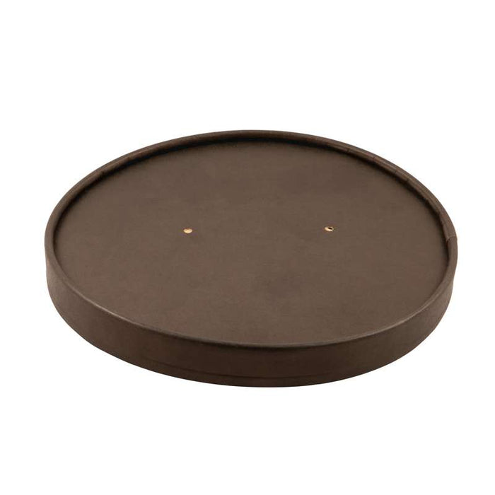 Couvercle plat noir en carton perforé vapeur Ø150mm - 360Pcs
