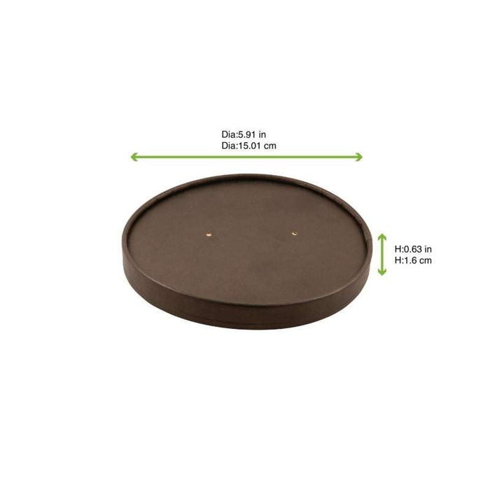 Couvercle plat noir en carton perforé vapeur Ø150mm - 360Pcs