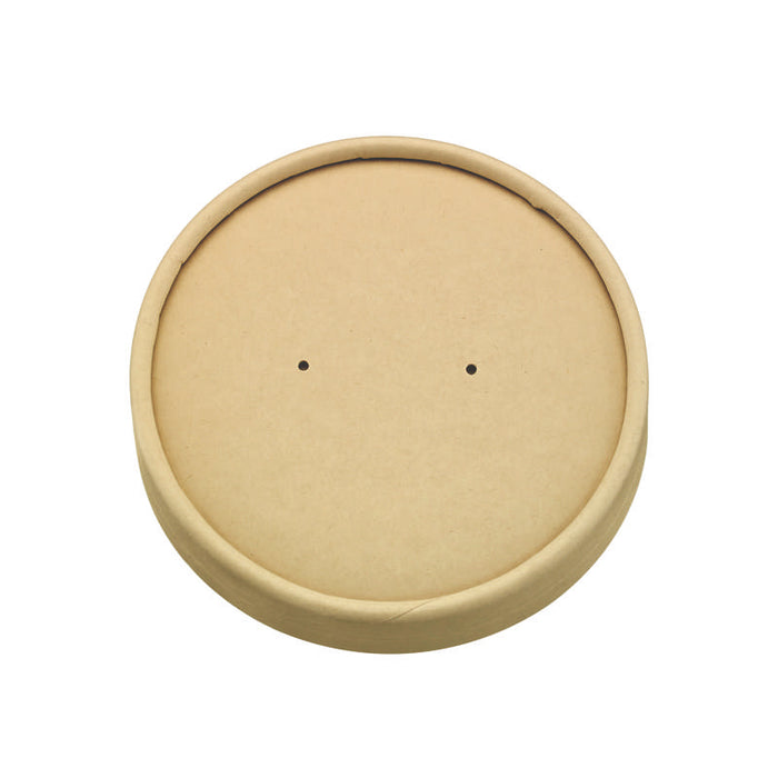 Couvercle plat brun en carton kraft sans matière plastique, Waterbased  H16mm-360Pcs