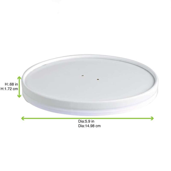 Couvercle carton blanc perforé pour chaud et froid Ø150mm - 360Pcs