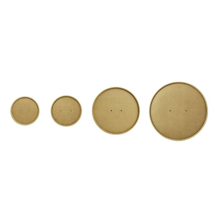 Couvercle plat brun en carton kraft perforé pour la vapeur  H15mm-500Pcs