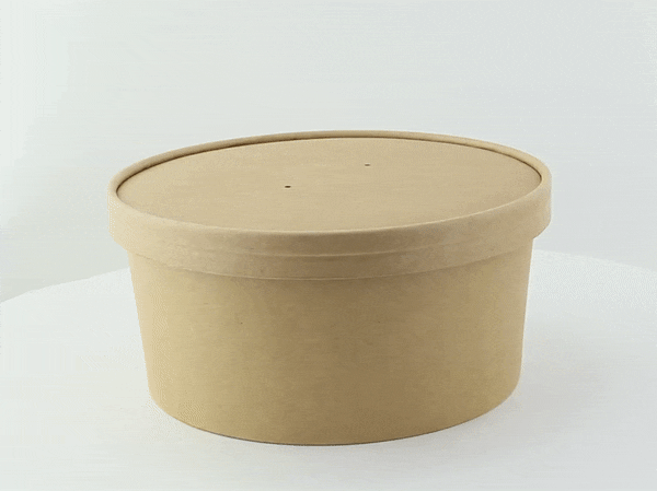 Couvercle plat brun en carton kraft perforé pour la vapeur  H16mm-360Pcs