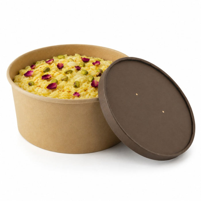 Couvercle plat brun en carton kraft perforé pour la vapeur  H16mm-360Pcs