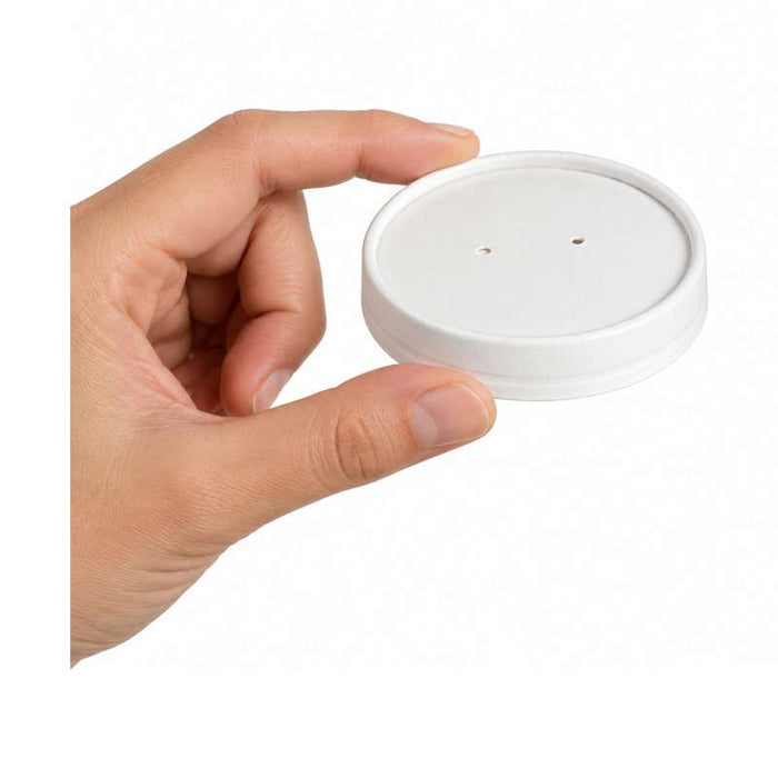 Couvercle rond en carton blanc pour pot chaud et froid Ø74mm - 1000Pcs
