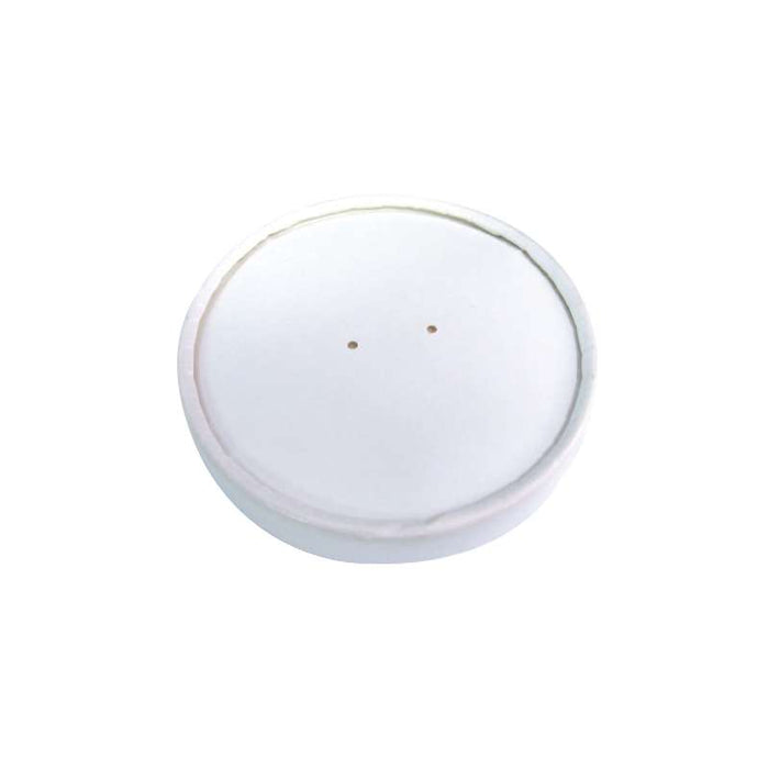 Couvercle plat blanc en carton kraft perforé pour la vapeur-500Pcs