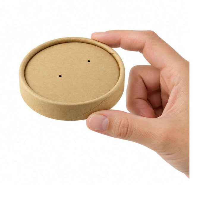 Couvercle plat en carton kraft pour le chaud et le froid Ø90mm - 500Pcs