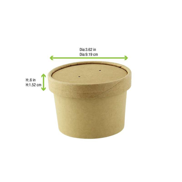 Couvercle plat en carton kraft pour le chaud et le froid Ø90mm - 500Pcs