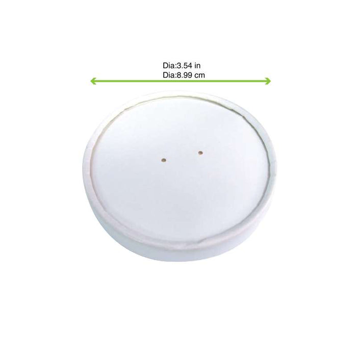 Couvercle plat blanc en carton kraft perforé pour la vapeur-500Pcs