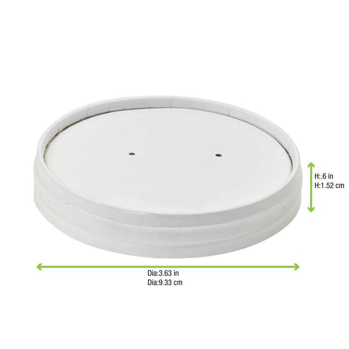 Couvercle plat blanc en carton kraft perforé pour la vapeur  H15mm-500Pcs