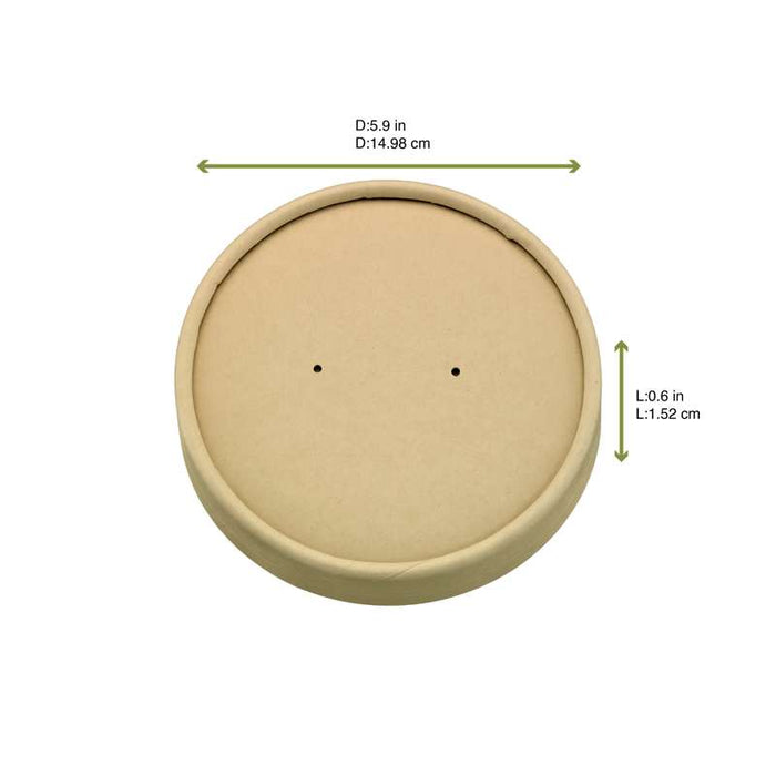 Couvercle "Buckaty" en carton fibre de bambou Ø150mm - 360Pcs