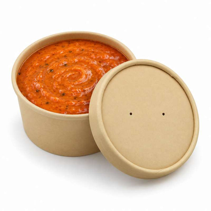 Couvercle plat brun en carton kraft sans matière plastique, Waterbased  H16mm-360Pcs