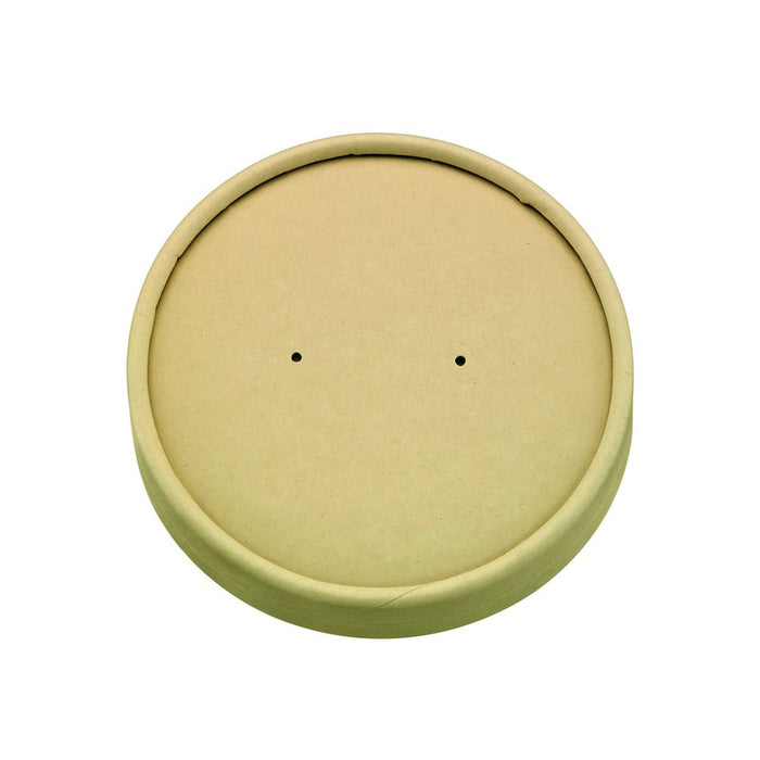Couvercle plat brun en carton fibre de bambou sans matière plastique, Waterbased  H16mm-360Pcs