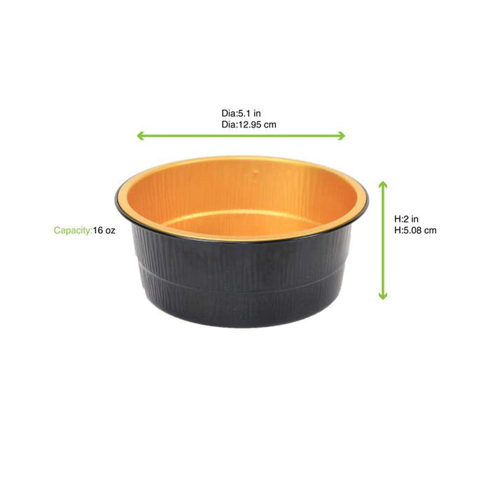 Pot Opseal en aluminium noir et or Ø128mm H50mm 450ml - 600Pcs
