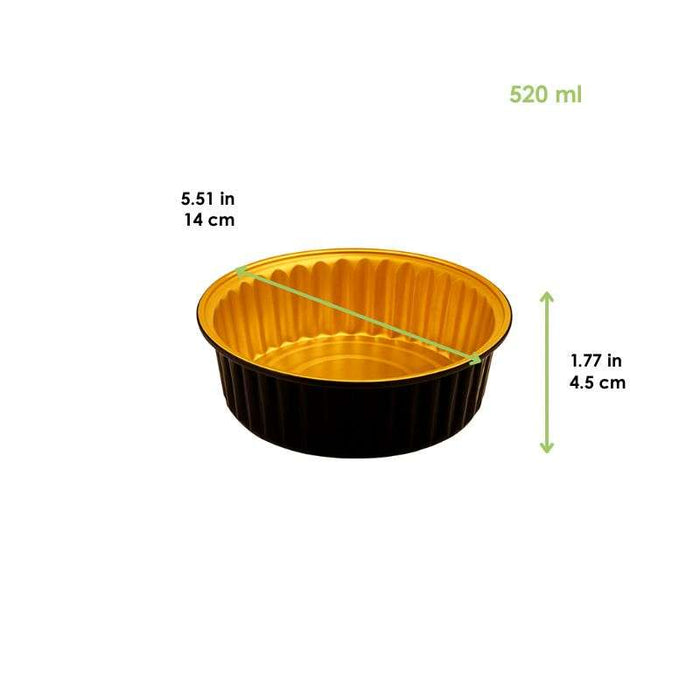 Pot aluminium noir et or Opseal Ø140mm H45mm 520ml - 600Pcs