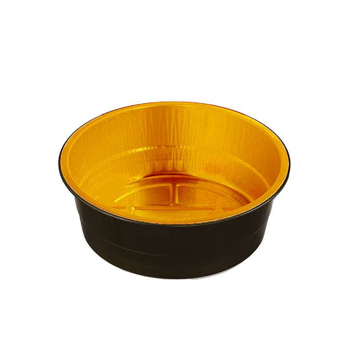 Pot rond Opseal en aluminium noir et or Ø160mm H55mm 800ml - 600Pcs