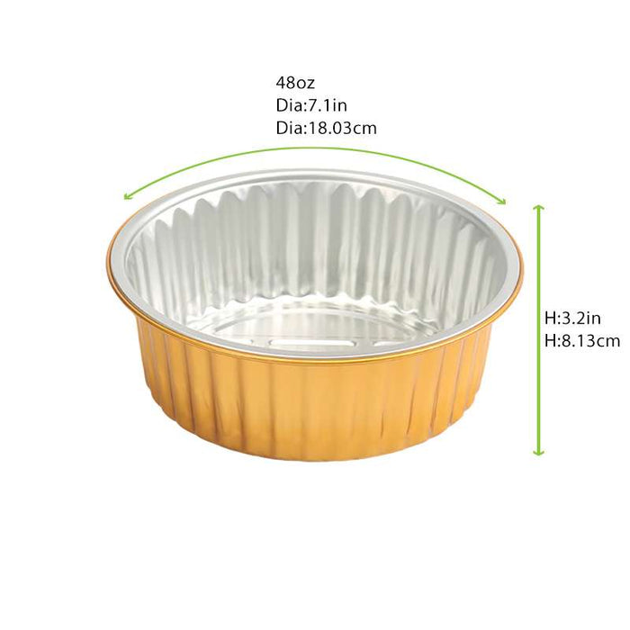 Pot rond en aluminium doré "Opseal" Ø180mm H80mm 1370ml - 300Pcs