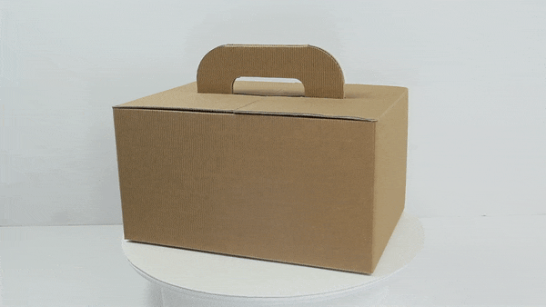 Boite carton kraft avec poignées "Lunchgo"  325x225mm H175mm-20Pcs