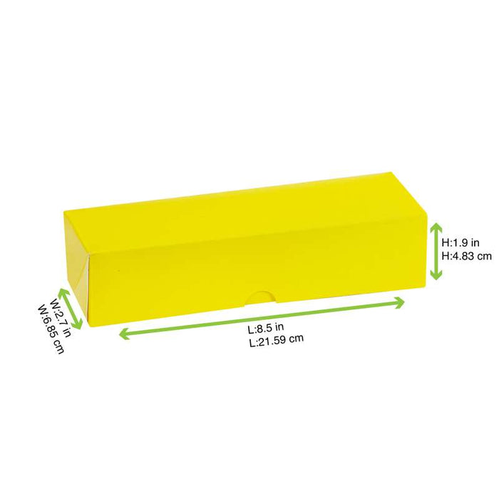 Étui jaune pour une rangée de 7 macarons 215x70mm H50mm - 250Pcs