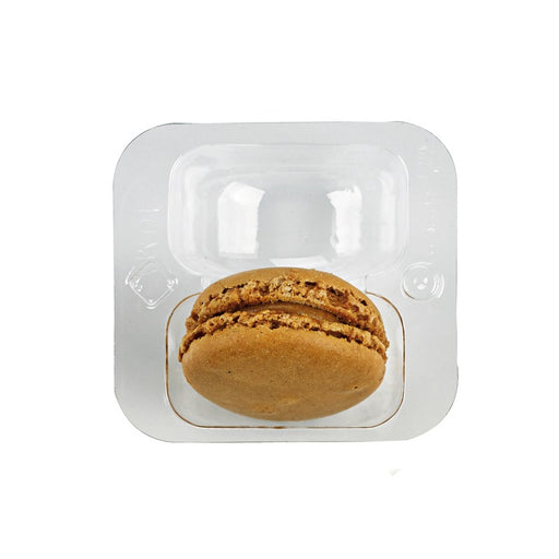 Insert plastique PET transparent 2 macarons avec fermeture clipsable  69x64mm H23mm-250Pcs