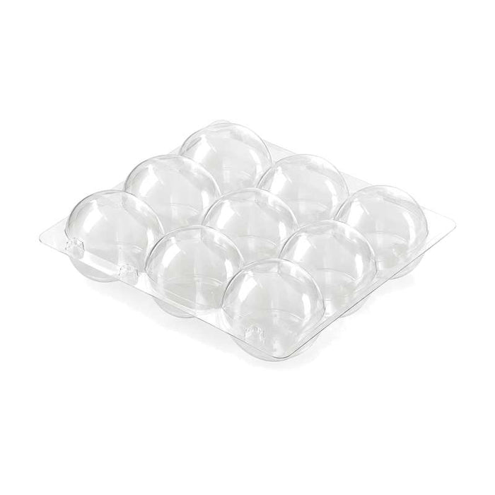 Insert plastique PET transparent 9 macarons (3x3) avec fermeture clipsable  110x160mm H20mm-150Pcs